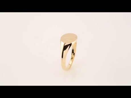 10K Yellow 12x9 mm Oval Signet Ring