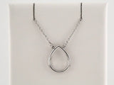 14K White Teardrop 16 1/2" Necklace