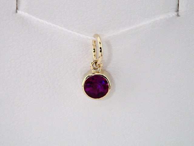 14K Yellow Posh Mommy® Imitation Amethyst Charm