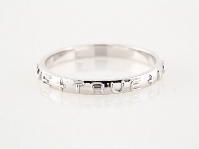 14K White True Love Chastity Ring Size 9