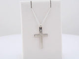 14K White Cross Pendant