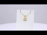 14K Yellow Gold Engravable Lock 16-18" Necklace
