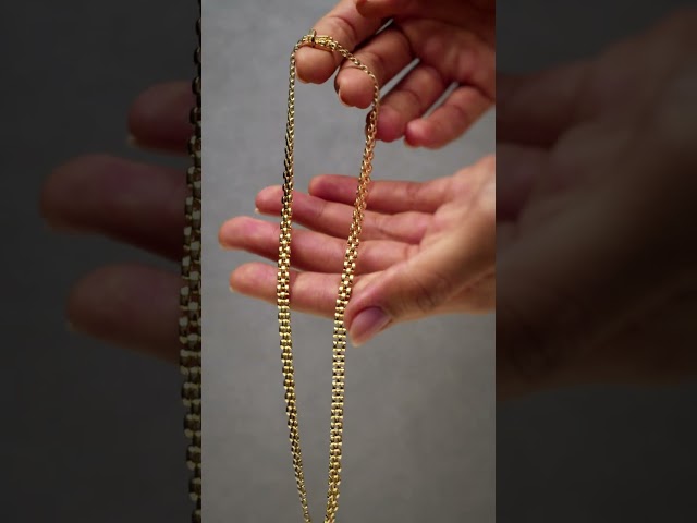 14K Yellow Gold 4 mm Panther 16" Chain