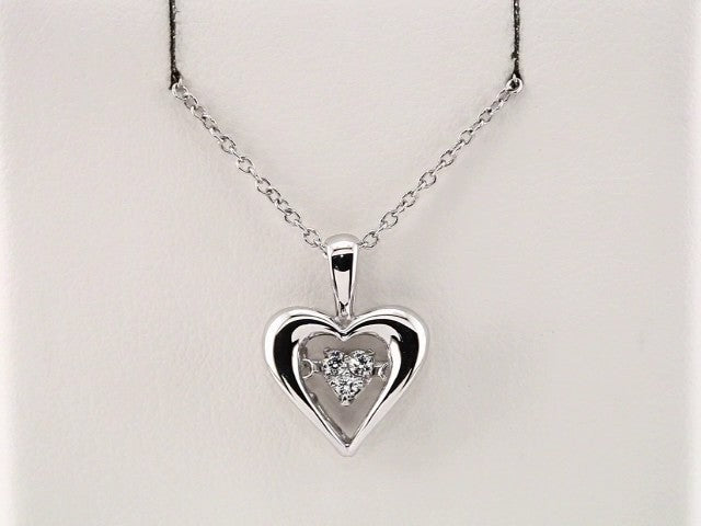 Sterling Silver Mystara® 1/10 CTW Natural Diamond Heart 18" Necklace