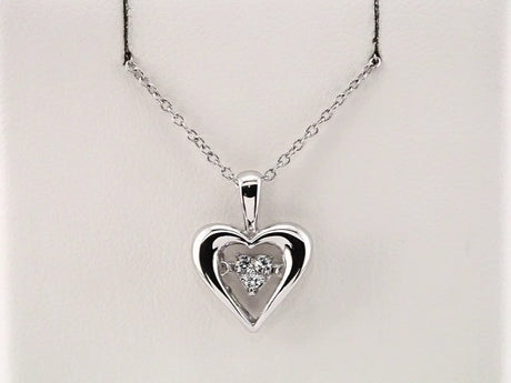 Sterling Silver Mystara® 1/10 CTW Natural Diamond Heart 18" Necklace
