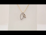 14K Yellow Gold .05 CTW Natural Diamond Double Leaf 18" Necklace