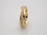 14K Yellow Gold 4 mm Knurled Comfort-Fit Half Round Band Size 10