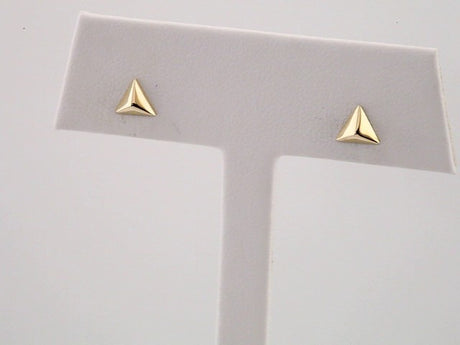 14K Yellow Pyramid Earrings