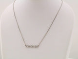 14K White Gold 1/5 CTW Natural Diamond Bezel-Set Bar 16-18" Necklace  