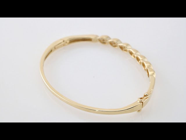 14K Yellow 1/4 CTW Natural Diamond Bangle 6 1/2" Bracelet