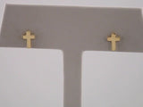 14K Yellow Gold 7x5 mm Cross Earrings