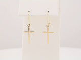 14K Yellow Cross Earrings