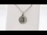 Sterling Silver 12 mm Miraculous Medal 18" Necklace