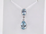 14K White Natural Aquamarine & .006 CTW Natural Diamond Pendant