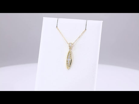 14K Yellow 1/6 CTW Natural Diamond Beaded 16-18" Necklace