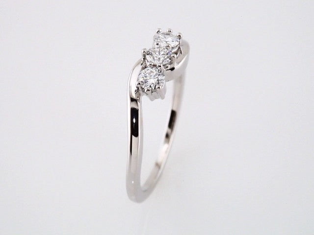 14K White 1/3 CTW Lab-Grown Diamond Three-Stone Ring