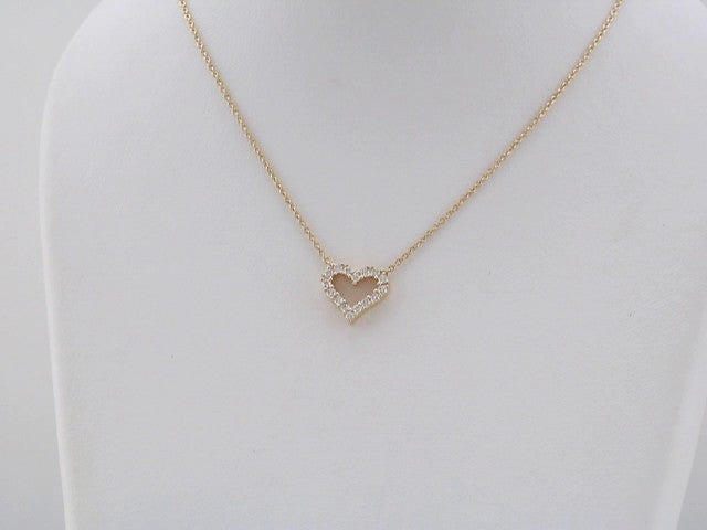 14K Yellow Gold 1/4 CTW Natural Diamond Heart 18" Necklace