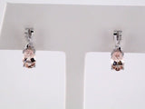 14K White Natural Pink Morganite & .05 CTW Natural Diamond Earrings