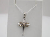 14K White/Yellow Gold .06 CTW Natural Diamond Infinity-Inspired Cross Pendant
