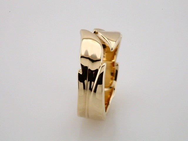 14K Yellow Leaf Ring