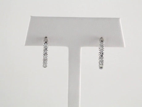 14K White Gold 1 1/8 CTW Natural Diamond Inside-Outside Hinged 18.5 mm Hoop Earrings