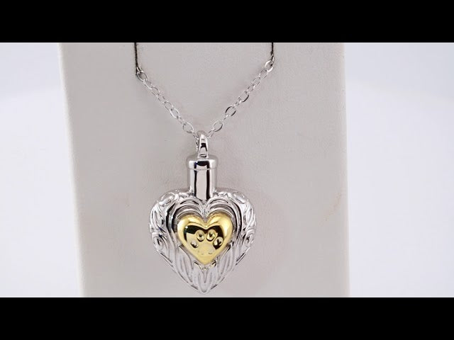 Sterling Silver Pet Heart Ash Holder 18" Necklace