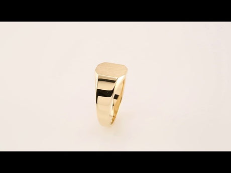 14K Yellow Gold 9x7 mm Octagon Signet Ring 
