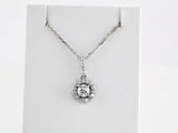 14K White 1/2 CTW Natural Diamond Halo-Style 18" Necklace