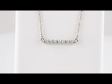 14K White Gold 1/4 CTW Natural Diamond Bar 18" Necklace 