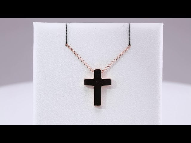 14K Rose Petite Cross 16-18" Necklace