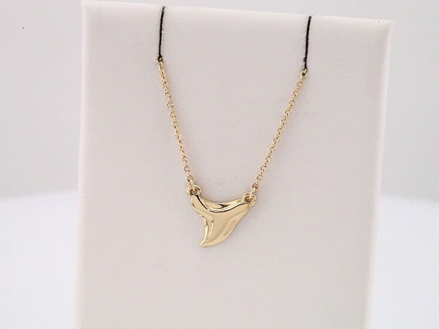 14K Yellow Shark Tooth 16-18" Necklace