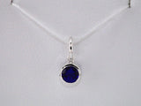 14K White Gold Posh Mommy® Imitation Blue Sapphire Charm/Pendant