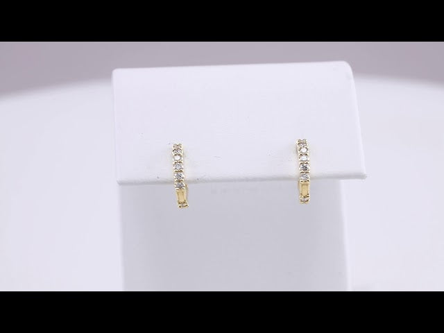 14K Yellow 1/4 CTW Natural Diamond 10.32 mm Hoop Earrings