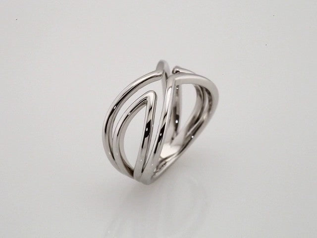 14K White Negative-Space Ring