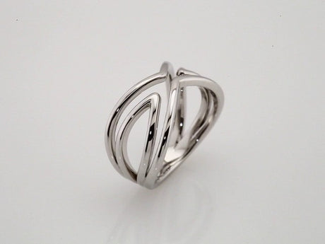 14K White Negative-Space Ring