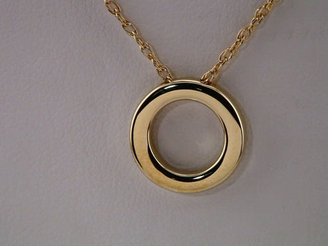 14K Yellow 13 mm Circle 18" Necklace