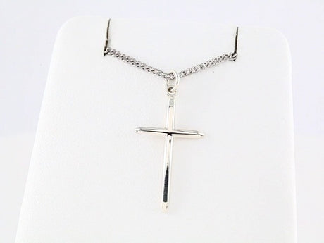 Sterling Silver 25.7x14 mm Cross 18" Necklace