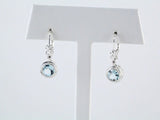 Sterling Silver Natural Aquamarine & .02 CTW Natural Diamond Earrings