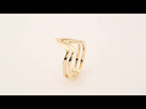 14K Yellow Double V Ring