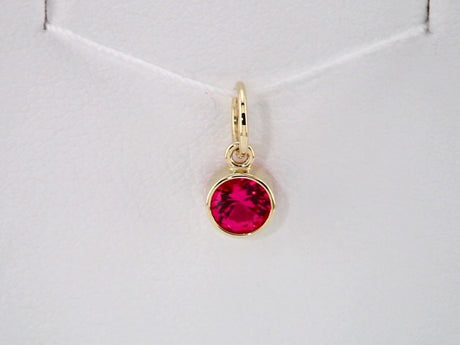 14K Yellow Gold Posh Mommy® Imitation Ruby Charm/Pendant