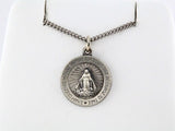 Sterling Silver 12 mm Miraculous Medal 18" Necklace