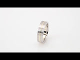 14K White Gold 4.5 mm Grooved Comfort-Fit Flat Band Size 6