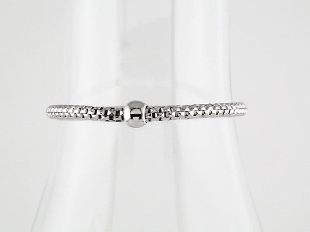 Rhodium-Plated Sterling Silver 4.3 mm Woven Stretch 7" Bracelet