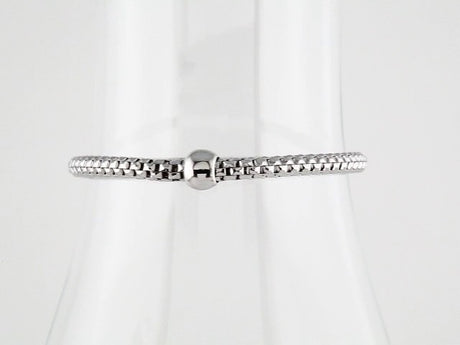 Rhodium-Plated Sterling Silver 4.3 mm Woven Stretch 7" Bracelet