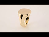 14K Yellow Gold 18 mm Round Signet Ring