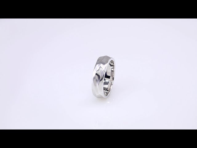 10K White Gold 6 mm Textured Band Size 11