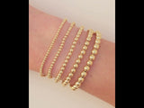 14K Yellow Gold-Filled 3 mm Elastic Bead 6 1/2" Bracelet