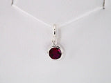 14K White Gold Posh Mommy® Imitation Garnet Charm/Pendant