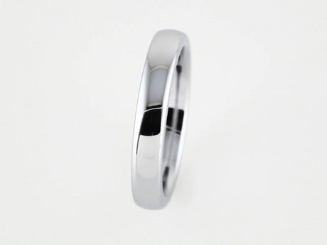 White Tungsten 4 mm Comfort-Fit Half Round Band Size 7.5