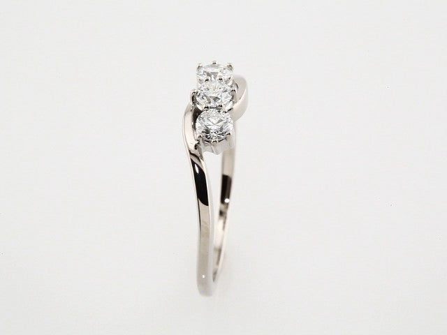 14K White 1/2 CTW Lab-Grown Diamond Three-Stone Ring